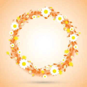 Round floral daisy pattern Stock Illustration