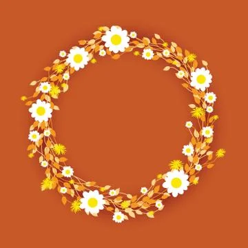 Round floral daisy pattern Stock-Illustration
