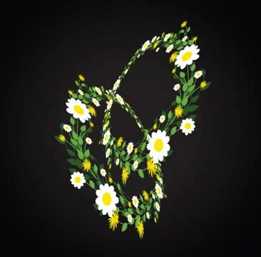 Round floral daisy pattern Stock-Illustration