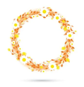 Round floral daisy pattern Stock Illustration