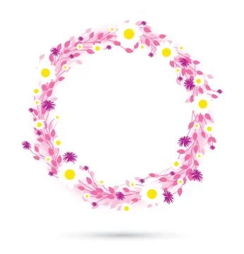Round floral daisy pattern Stock Illustration