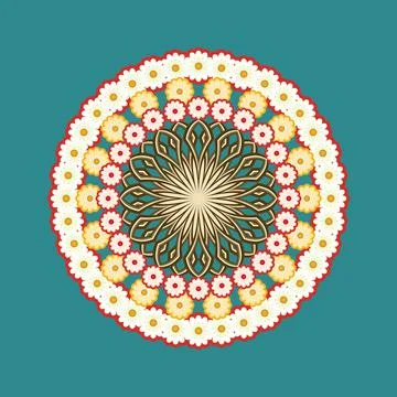 Round floral design Stock Illustration