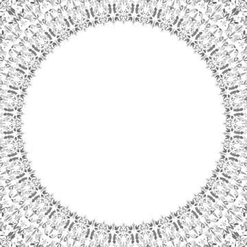 Round floral frame design - vector border graphic element Stock Illustration