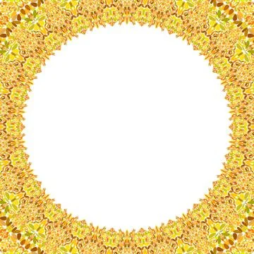 Round floral frame design - vector border graphic element Stock Illustration
