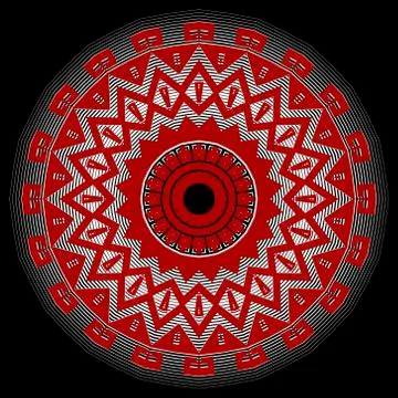 Round floral halftone vector mandala pattern. Line art abstract textured back 스톡 일러스트