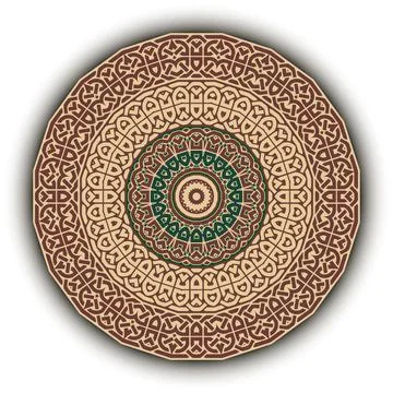 Round floral mandala pattern. Celtic style ornamental vector background. Mode Stock Illustration