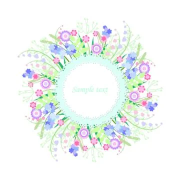 Round floral pattern Stock Illustration