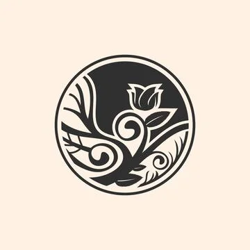 Round floral patterns Stock Illustration
