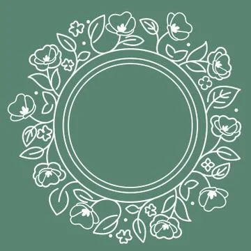 Round flourish frame Stock Illustration
