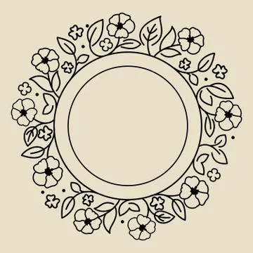 Round flourish frame Stock Illustration