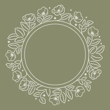Round flourish frame Stock Illustration