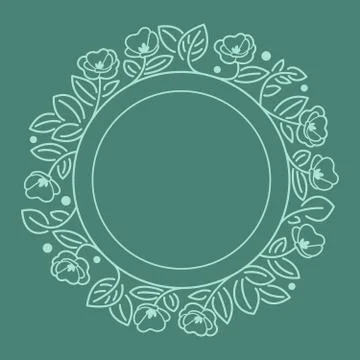 Round flourish frame Stock Illustration