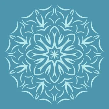 Round  flower pattern on blue background 스톡 일러스트