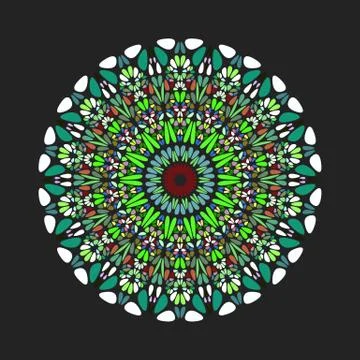 Round flower pattern mandala art - ornate geometrical vector design Иллюстрация