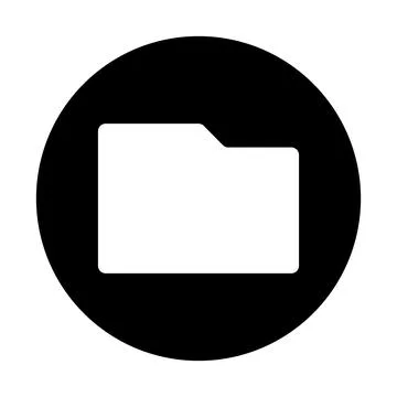 Round folder silhouette icon. Vector. Stock Illustration