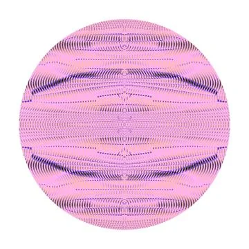 Round form with symmetric wavy linear ornament inside. Stock Illustration