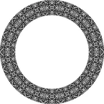 Round frame with abstract shapes pattern. Vector illustration isolated on w.. Illustrazione stock