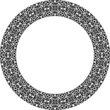 Round frame with abstract shapes pattern. Vector illustration isolated on w.. Stock Illustration