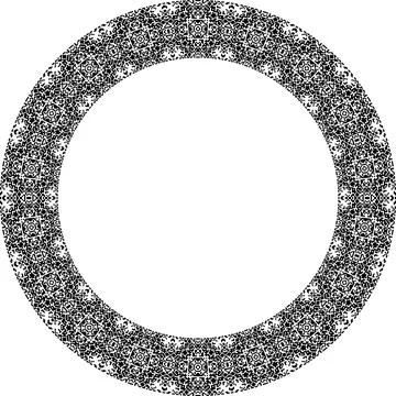 Round frame with abstract shapes pattern. Vector illustration isolated on w.. Stock Illustration