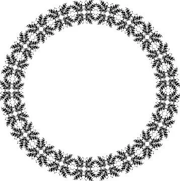 Round frame with abstract shapes pattern. Vector illustration isolated on w.. Stock Illustration