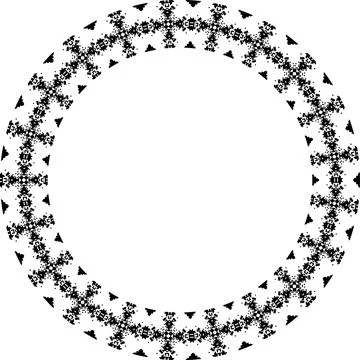 Round frame with abstract shapes pattern. Vector illustration isolated on w.. Stock Illustration