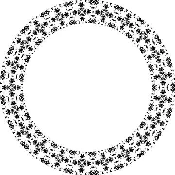 Round frame with abstract shapes pattern. Vector illustration isolated on w.. イラスト素材