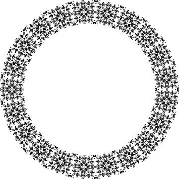 Round frame with abstract shapes pattern. Vector illustration isolated on w.. 스톡 일러스트