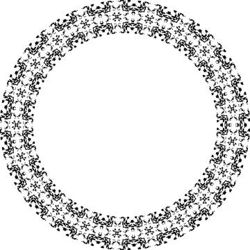 Round frame with abstract shapes pattern. Vector illustration isolated on w.. 스톡 일러스트