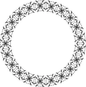 Round frame with abstract shapes pattern. Vector illustration isolated on w.. イラスト素材