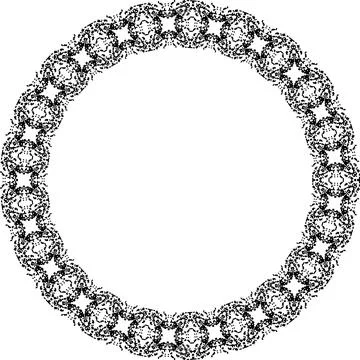 Round frame with abstract shapes pattern. Vector illustration isolated on w.. Stock Illustration