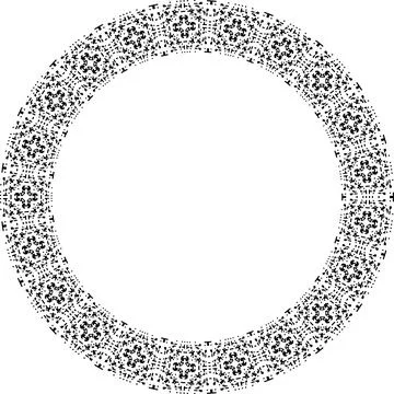 Round frame with abstract shapes pattern. Vector illustration isolated on w.. Stock Illustration