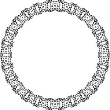 Round frame with abstract shapes pattern. Vector illustration isolated on w.. イラスト素材