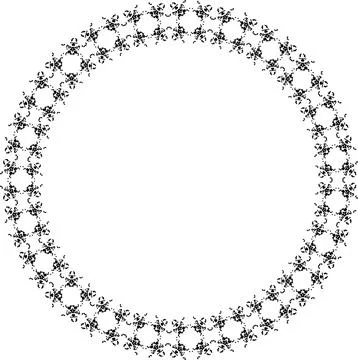 Round frame with abstract shapes pattern. Vector illustration isolated on w.. Stock Illustration