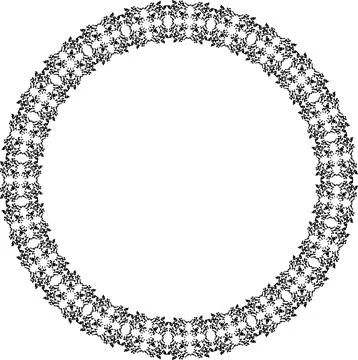 Round frame with abstract shapes pattern. Vector illustration isolated on w.. Stock Illustration