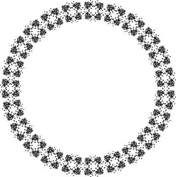 Round frame with abstract shapes pattern. Vector illustration isolated on w.. Stock Illustration