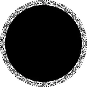 Round frame with abstract shapes pattern. Vector illustration isolated on w.. Stock Illustration