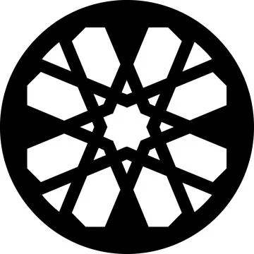 Round frame, arabic lattice pattern, Cnc router template. Vector Illustrazione stock