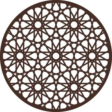Round frame with arabic lattice pattern. Vector 스톡 일러스트