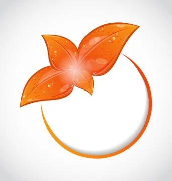 Round frame with autumnal leaf elements Stock Illustration