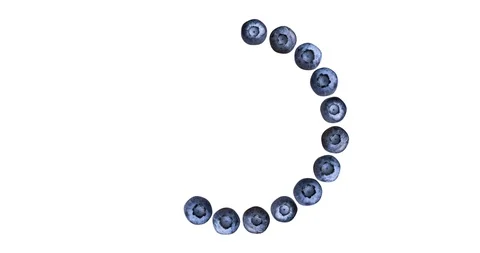 Round frame of blueberries on white background Stock Footage 108125737