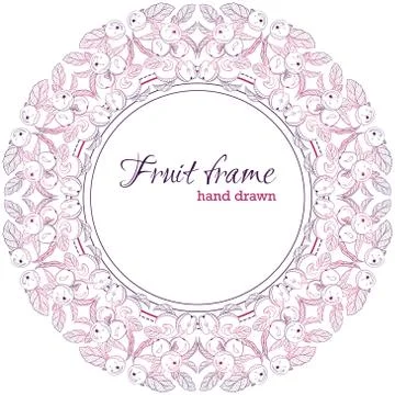 Round frame border of apple Illustrazione stock