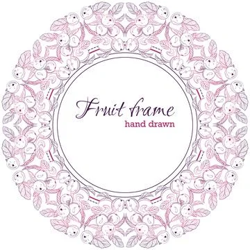 Round frame border of apple Stock Illustration