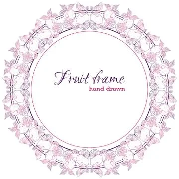 Round frame border of citrus Stock Illustration