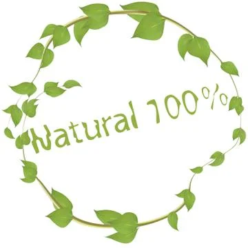 Round frame of branches with leaves Vector eps10. Stock Illustration