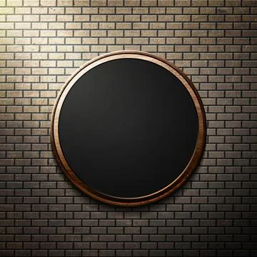 Round frame on brick wall illustration Illustrazione stock