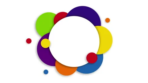 Round frame with bright rainbow coloured circles gently moving. Stock Footage 208928582