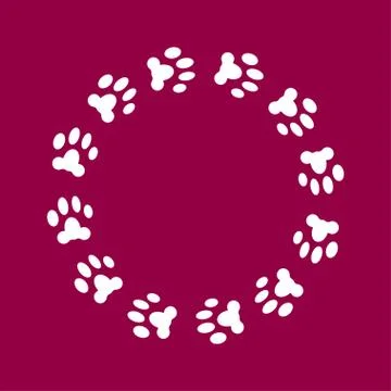 Round frame cats paw Stock Illustration