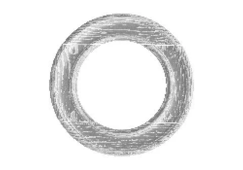 Round frame circle made of halftone dot pattern for artistic border design .. 库存插图