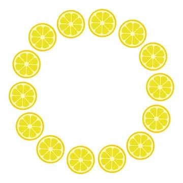 Round frame of citrus slice. Vector illustration Stock Illustration