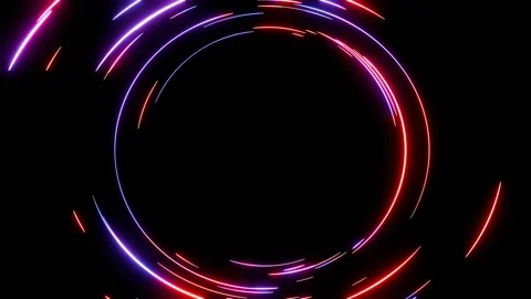 Round frame of colorful lines transition on black background Stock Footage 279017072